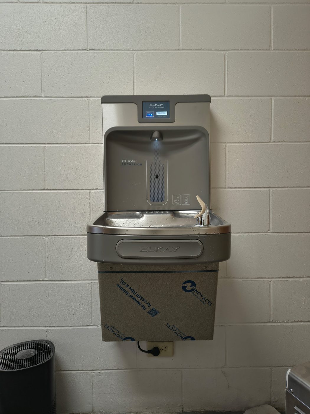 Commercial water bottle-filling and filtration station install